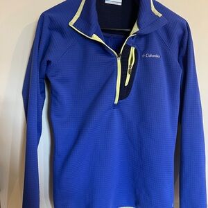 Columbia Purple/Blue and Yellow Quarter-Zip Pullover